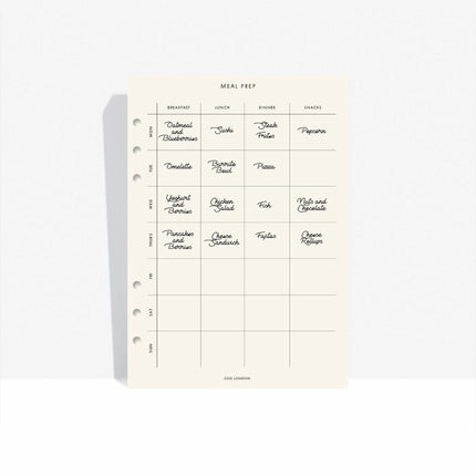 Meal-Plan Agenda Inserts - CGDLONDON