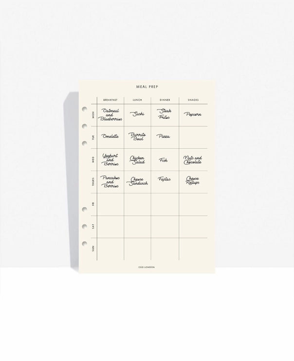 Meal-Plan Agenda Inserts - CGDLONDON