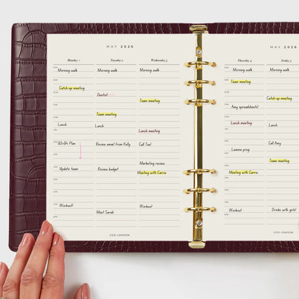 Classic Agenda - Chocolate Cherry Croc - CGDLONDON