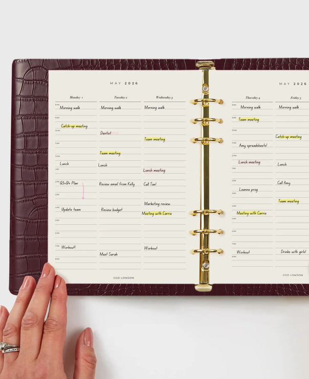 Classic Agenda - Chocolate Cherry Croc - CGDLONDON