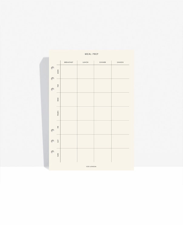 Meal-Plan Agenda Inserts - CGDLONDON