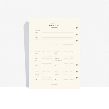 Finance Inserts A5 - Luxury Award Winning Planner Insert Pack - CGDLONDON