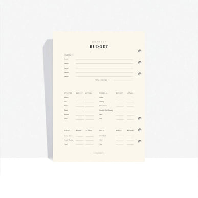 Finance Inserts A5 - Luxury Award Winning Planner Insert Pack - CGDLONDON