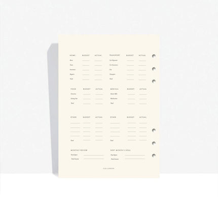 Finance Inserts A5 - Luxury Award Winning Planner Insert Pack - CGDLONDON