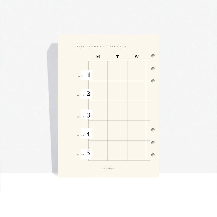 Finance Inserts A5 - Luxury Award Winning Planner Insert Pack - CGDLONDON